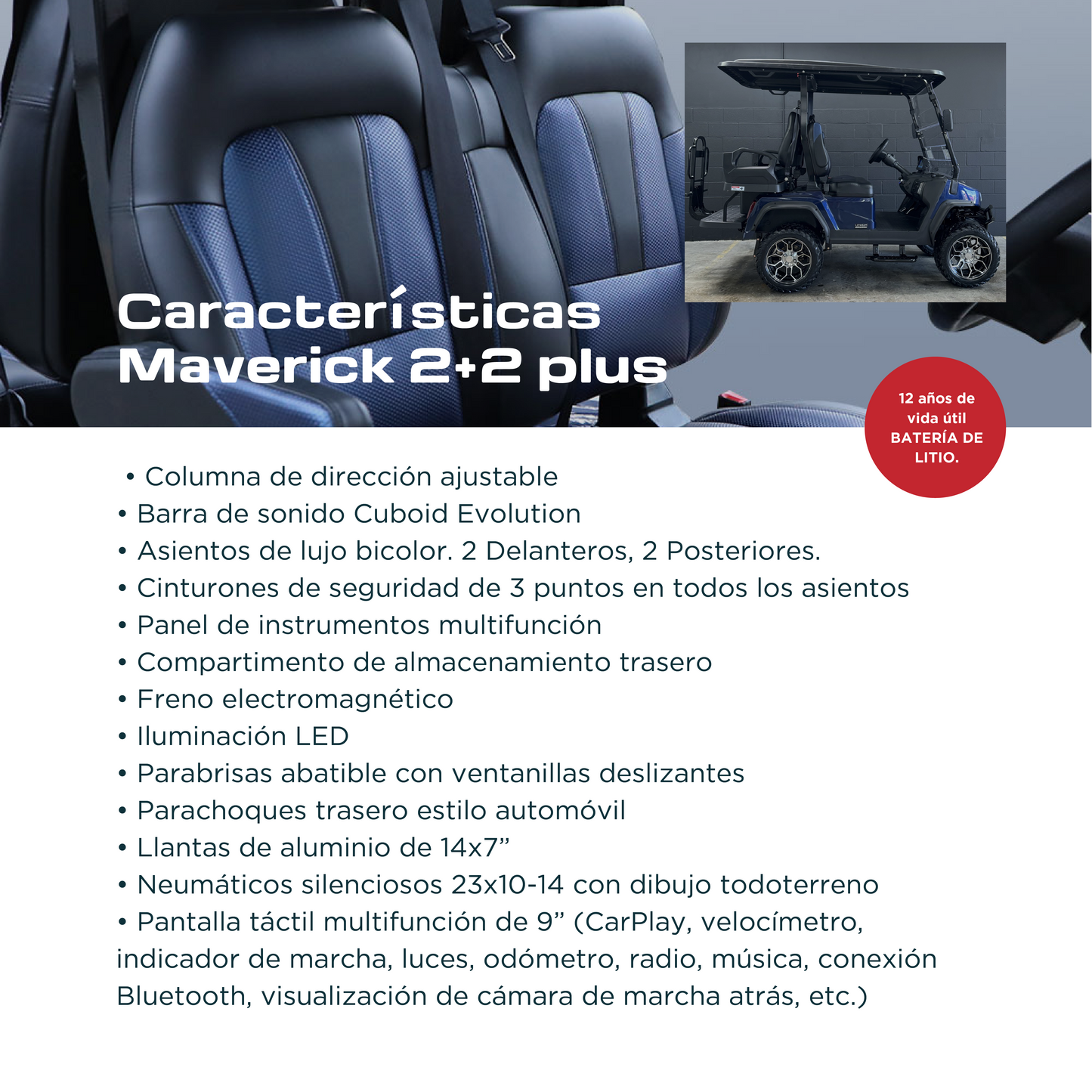 Vehículo Eléctrico Evolution D5 Series Maverick 2+2 Plus