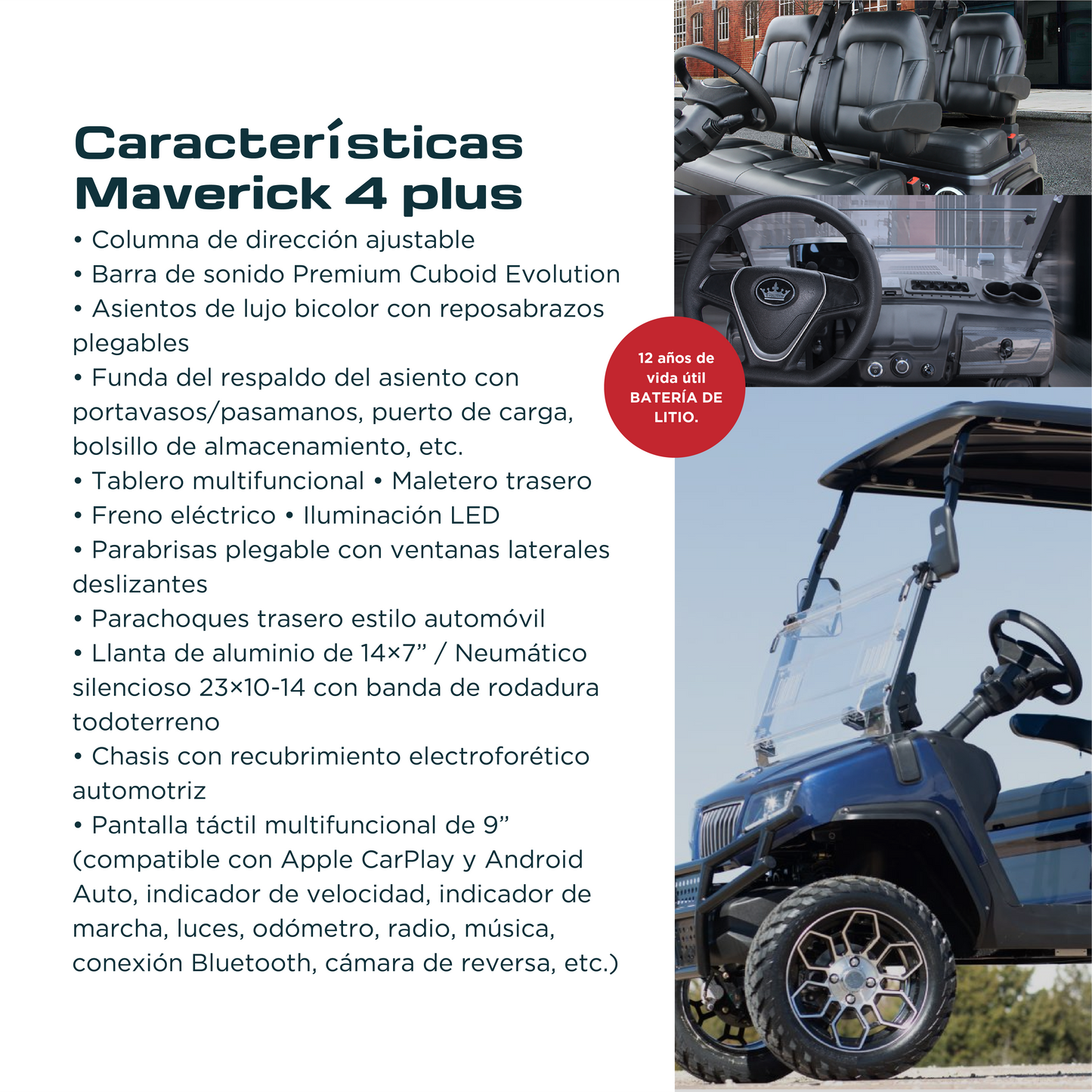Vehículo Eléctrico Evolution D5 Series Maverick 4 Plus