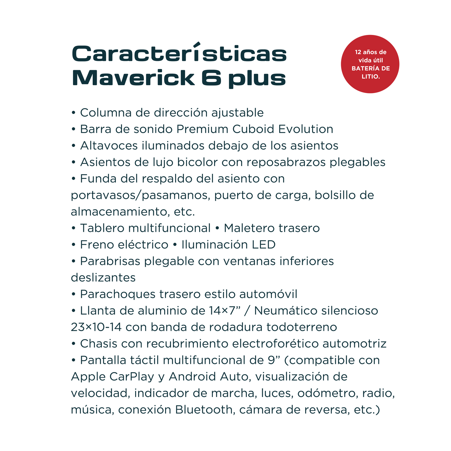Vehículo Eléctrico Evolution D5 Series Maverick 6 Plus