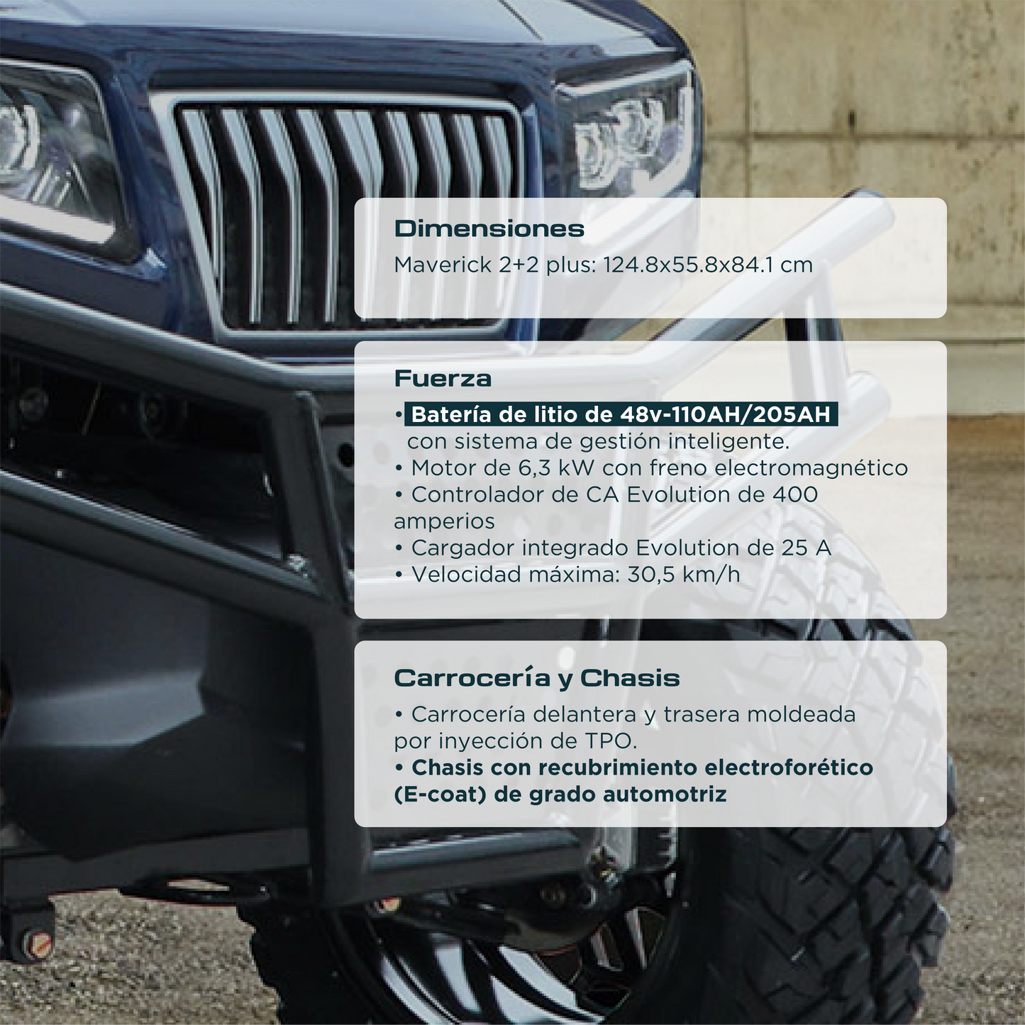 Vehículo Eléctrico Evolution D5 Series Maverick 2+2 Plus
