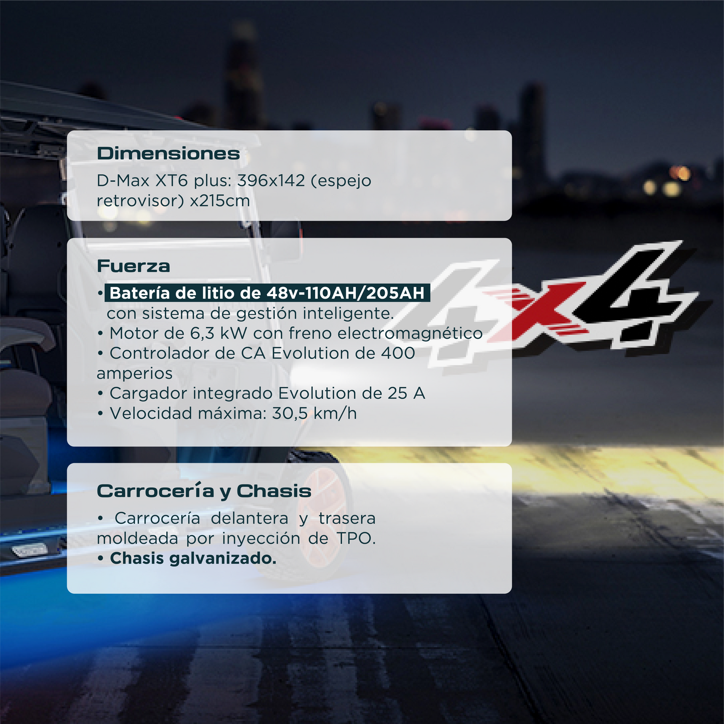 Vehículo Eléctrico Evolution D-MAX XT6 Plus (4x4)