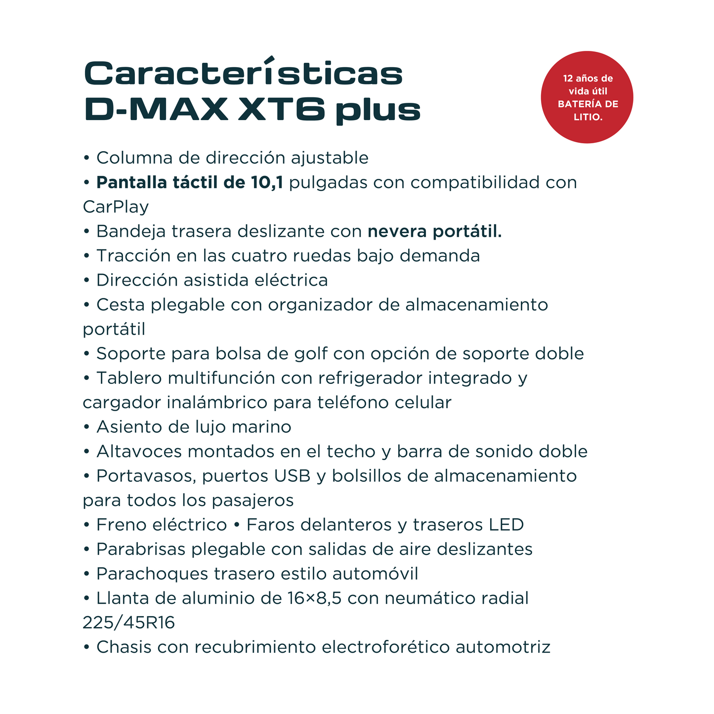Vehículo Eléctrico Evolution D-MAX XT6 Plus (4x4)
