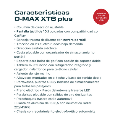Vehículo Eléctrico Evolution D-MAX XT6 Plus (4x4)